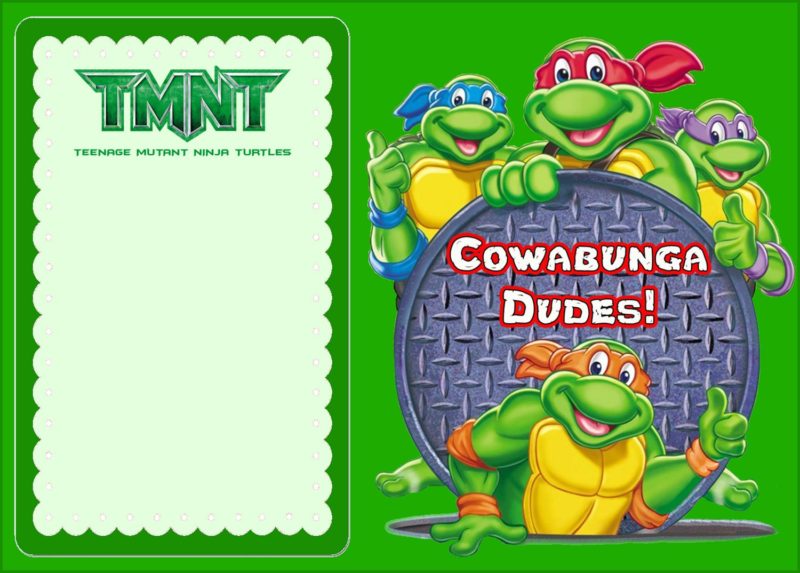 Ninja Turtles Party Invitations 2